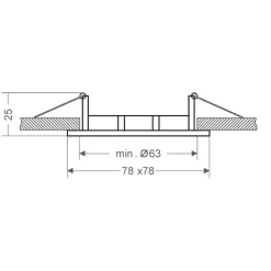 PORTA FARETTO PORTAFARETTO QUADRATO INCASSO BIANCO LAMPADA LED GU10 63MM