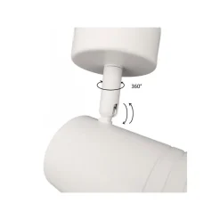 PORTA FARETTO PROIETTORE ORIENTABILE DA SOFFITTO PARETE A CILINDRO GU10 P28-GU10