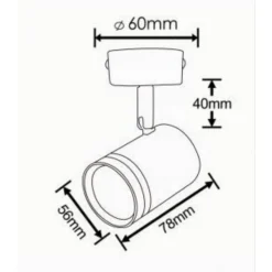 PORTA FARETTO PROIETTORE ORIENTABILE DA SOFFITTO PARETE A CILINDRO GU10 P28-GU10