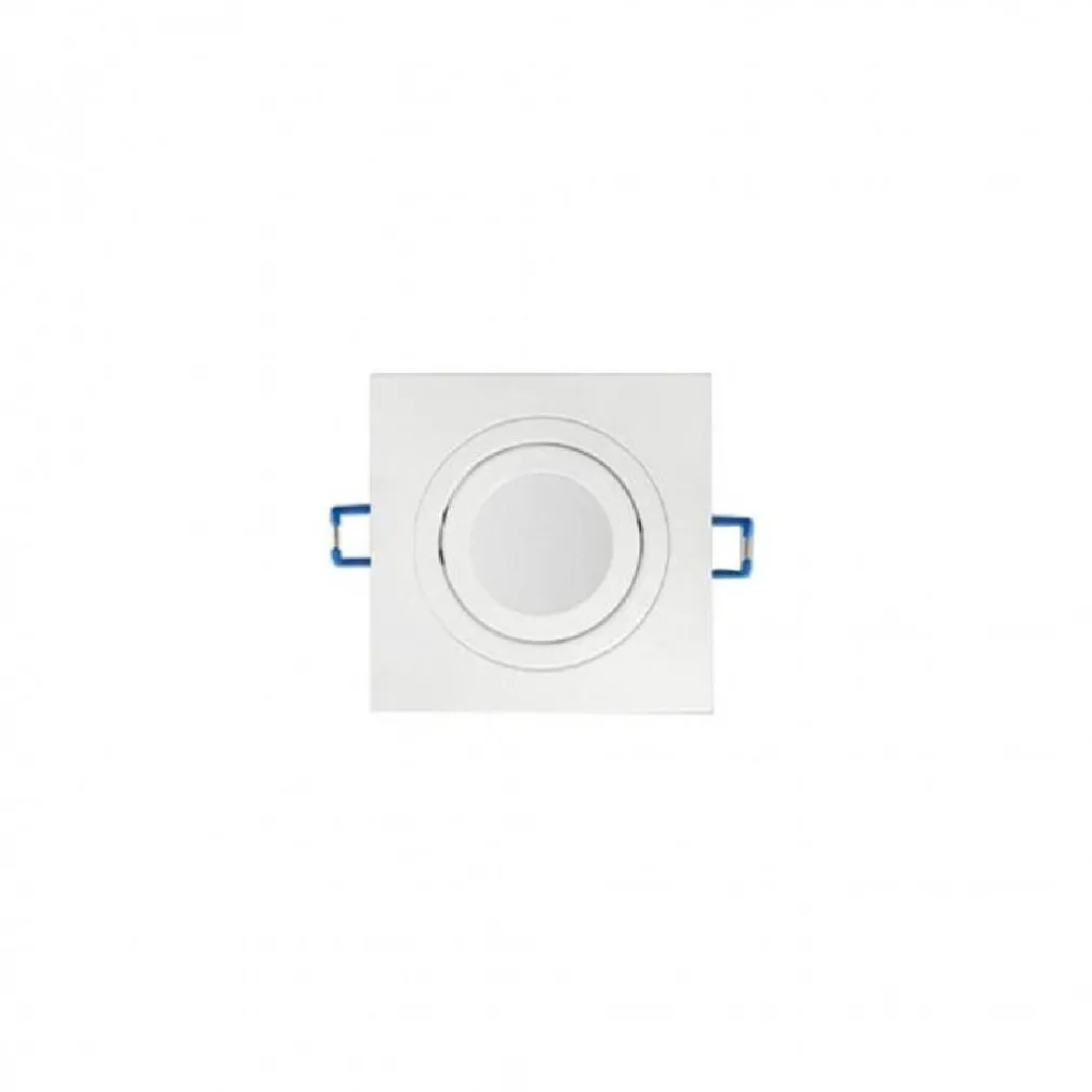 PORTA FARETTO QUADRATO BIANCO 80MM PORTAFARETTO DA INCASSO P10 ATTACCO GU10 IP20