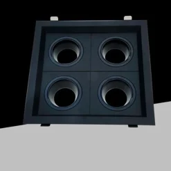 PORTA FARETTO QUADRUPLO ORIENTABILE INCASSO NERO PER LAMPADINE GU10/GU5.3 P33-N4