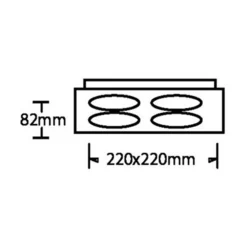 PORTA FARETTO QUADRUPLO ORIENTABILE INCASSO NERO PER LAMPADINE GU10/GU5.3 P33-N4