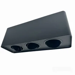 PORTA FARETTO TRIPLO ORIENTABILE DA SOFFITTO NERO PER FARETTO GU10 GU5.3 P34-N3