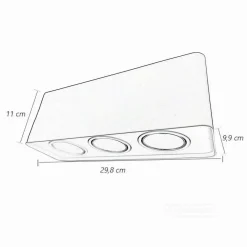 PORTA FARETTO TRIPLO ORIENTABILE DA SOFFITTO NERO PER FARETTO GU10 GU5.3 P34-N3