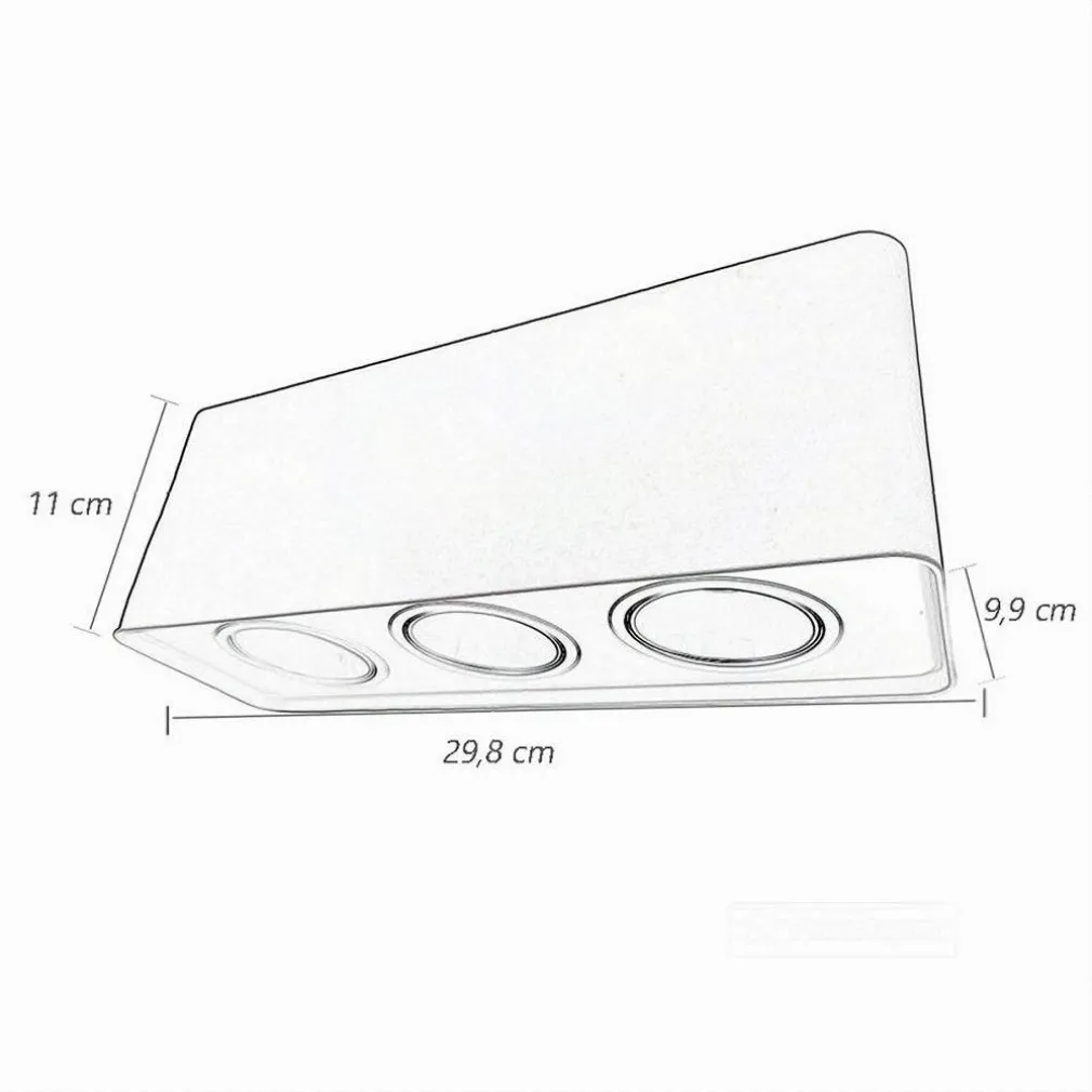 PORTA FARETTO TRIPLO ORIENTABILE DA SOFFITTO NERO PER FARETTO GU10 GU5.3 P34-N3