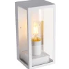 PORTA LAMPADA ESTERNO VETRO VT8517 BIANCO MATTO E27 IP44 RETRO ILLUMINAZIONE