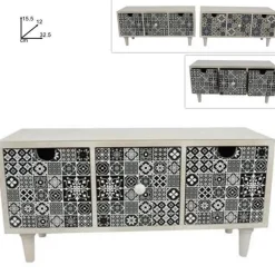 PORTA OGGETTI CASSETTIERA CON 3 CASSETTI IN LEGNO COUNTRY CHIC ARREDAMENTO