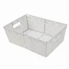 PORTA OGGETTI CESTO IN TESSUTO INTRECCIATO 38X26X13 CM CON MANIGLIE BIANCO 79031