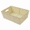 PORTA OGGETTI CESTO IN TESSUTO INTRECCIATO 38X26X13 CM CON MANIGLIE BEIGE 79033