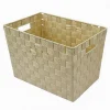PORTA OGGETTI CESTO IN TESSUTO INTRECCIATO 38X26X25 CM CON MANIGLIE BEIGE 79039