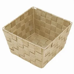 PORTA OGGETTI IN TESSUTO MULTIUSO ORGANIZER BAGNO CUCINA BEIGE 20X20X13 CM 79122