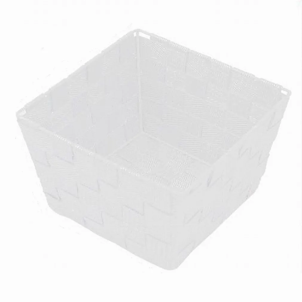 PORTA OGGETTI IN TESSUTO MULTIUSO ORGANIZER BAGNO CUCINA BIANCO 20X20X13CM 79120