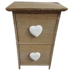 PORTA OGGETTI MINI CASSETTIERA 2 CASSETTI LEGNO COUNTRY CHIC VERTICALE