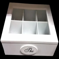 PORTA OGGETTI MINI VETRINETTA 6 SCOMPARTI THE LEGNO SHABBY CHIC ARREDAMENTO