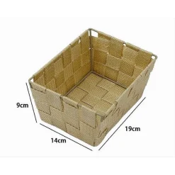 PORTA OGGETTI MULTIUSO ORGANIZER BAGNO CAMERA CUCINA TESSUTO BEIGE 19X14X9CM 79009