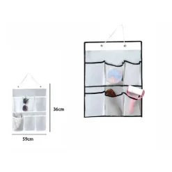 PORTA OGGETTI ORGANIZER APPENDERE PARETE 6 TASCHE IN TESSUTO BAGNO CAMERA 69591