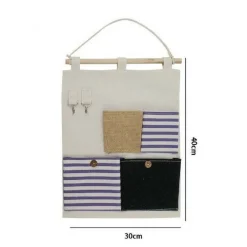 PORTA OGGETTI ORGANIZER APPENDERE 4 TASCHE TESSUTO BAGNO CAMERA MULTIUSO 10480