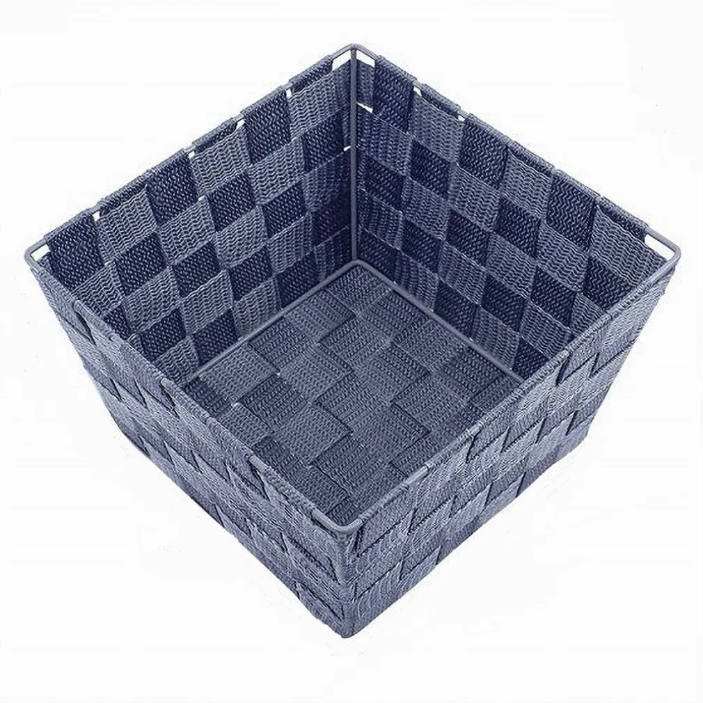 PORTA OGGETTI ORGANIZER BLU PER BAGNO CAMERA CUCINA IN TESSUTO 16X16X8.5CM 79004