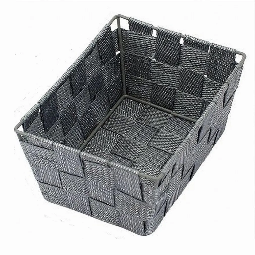 PORTA OGGETTI ORGANIZER BAGNO CAMERA CUCINA TESSUTO GRIGIO SCURO 19X14X9CM 79118