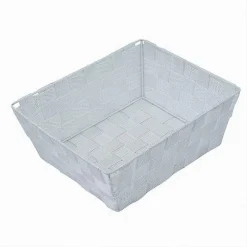 PORTA OGGETTI ORGANIZER BAGNO CUCINA TESSUTO BIANCO MULTIUSO 28X22X10.5 CM 79123