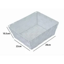 PORTA OGGETTI ORGANIZER BAGNO CUCINA TESSUTO BIANCO MULTIUSO 28X22X10.5 CM 79123