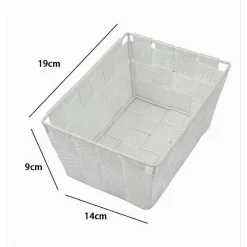 PORTA OGGETTI ORGANIZER MULTIUSO BAGNO CUCINA IN TESSUTO BIANCO 19X14X9CM 79117