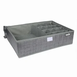 PORTA OGGETTI TESSUTO ORGANIZER CONTENITORE BIANCHERIA 17 POSTI 48X28X11CM 69722