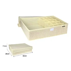 PORTA OGGETTI TESSUTO ORGANIZER CONTENITORE BIANCHERIA 17 POSTI 48X28X11CM 69722