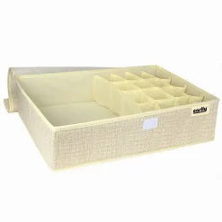 PORTA OGGETTI TESSUTO ORGANIZER CONTENITORE BIANCHERIA 17 POSTI 48X28X11CM 69722