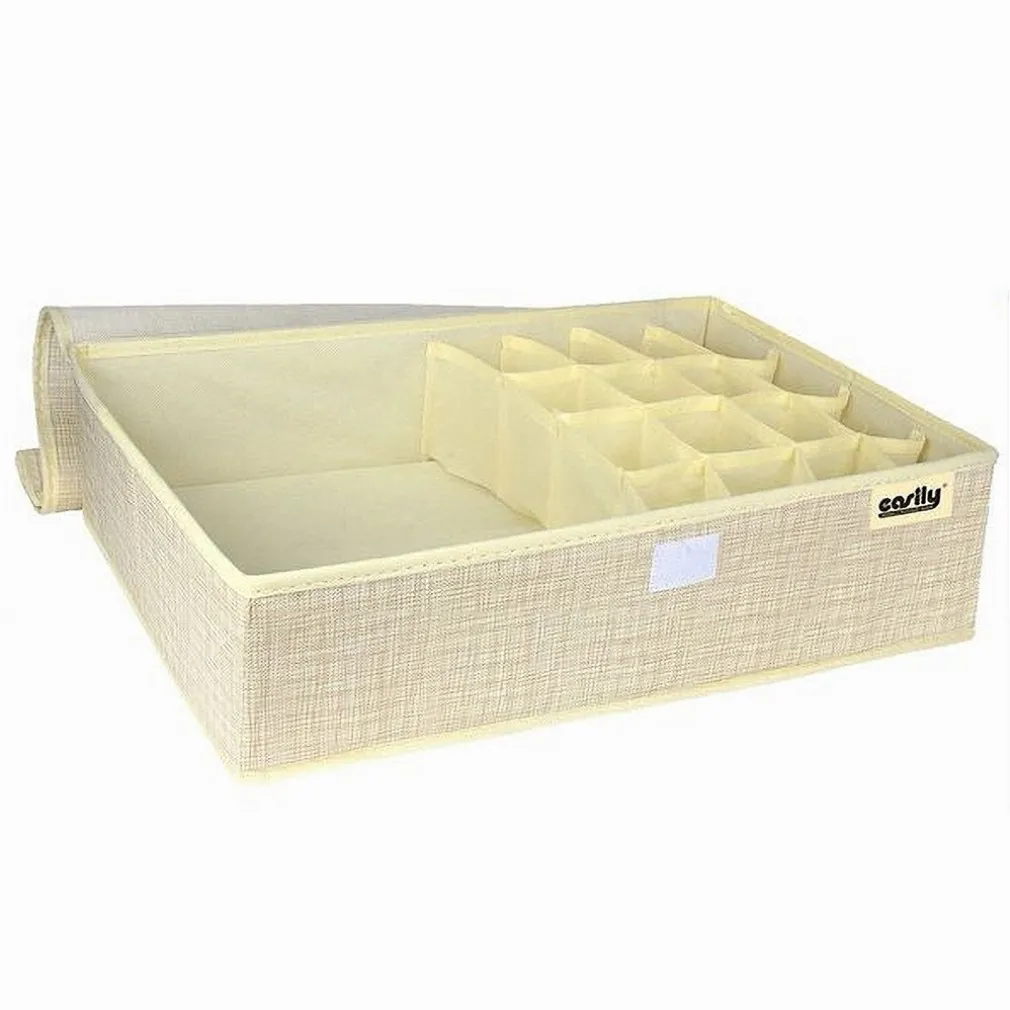 PORTA OGGETTI TESSUTO ORGANIZER CONTENITORE BIANCHERIA 17 POSTI 48X28X11CM 69722