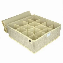 PORTA OGGETTI TESSUTO ORGANIZER CONTENITORE BIANCHERIA 16 POSTI 32X32X12CM 69719