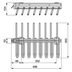 PORTA PANTALONI ESTRAIBILE PER ARMADIO 8 POSTI PORTA PANTALONI DESTRA GRIGIO