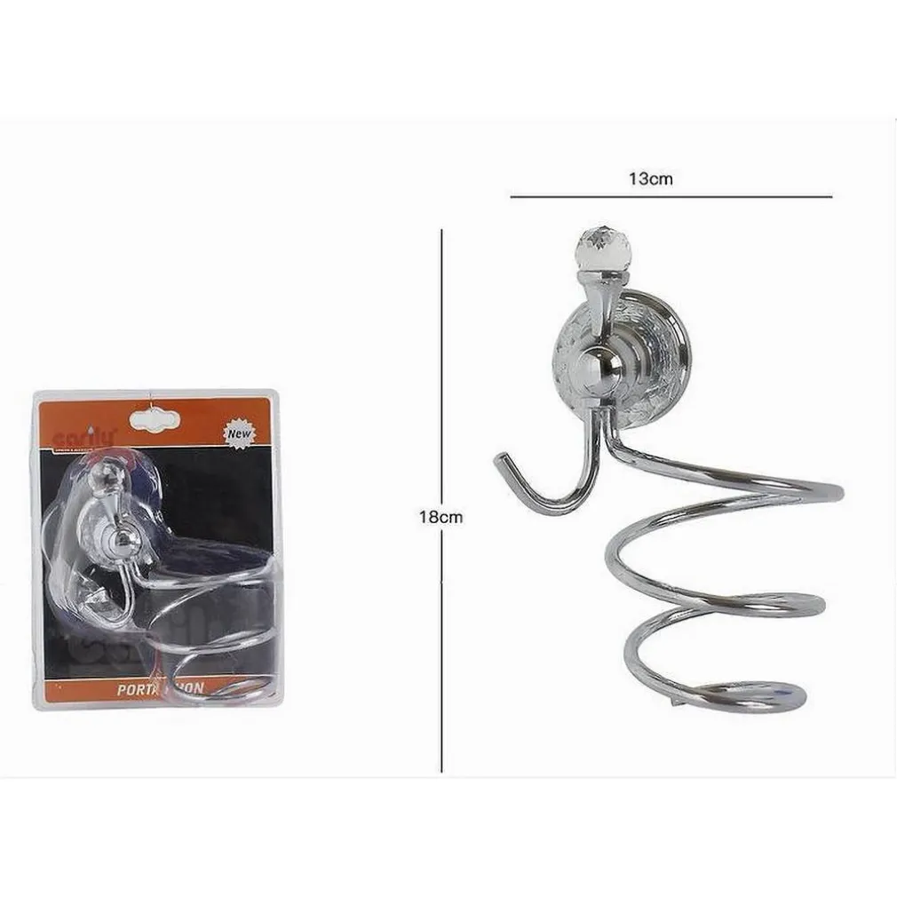 PORTA PHON ASCIUGACAPELLI SUPPORTO MONTAGGIO A PARETE ARREDO BAGNO CRYSTAL 52833