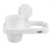PORTA PHON CON BICCHIERE PORTA SPAZZOLINI A VENTOSA BIANCO ACCESSORI BAGNO 59547