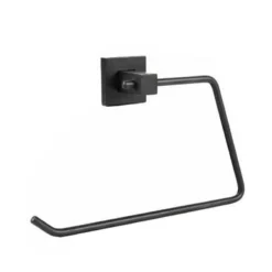 PORTA ROTOLO CARTA IGIENICA MURO PARETE DA BAGNO TOILETTE SUPPORTO ACCIAIO NERO