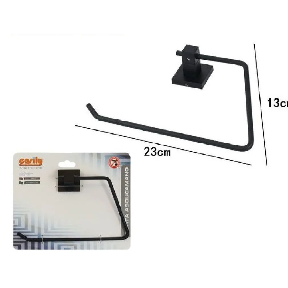 PORTA ROTOLO CARTA IGIENICA MURO PARETE DA BAGNO TOILETTE SUPPORTO ACCIAIO NERO