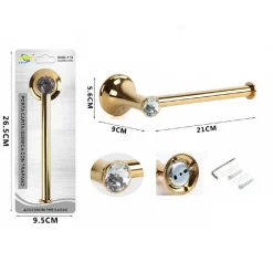 PORTA ROTOLO CARTA IGIENICA WC TOILETTE SUPPORTO BAGNO DORATO ORO ASTA DGO-118