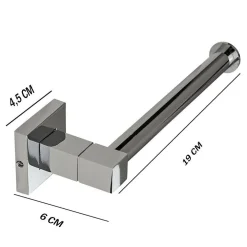 PORTA ROTOLO CARTA IGIENICA DA MURO ACCIAIO FISSAGGIO CON O SENZA VITI ARREDO BAGNO 59181