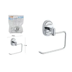 PORTA ROTOLO CARTA IGIENICA FISSAGGIO A PARETE BAGNO OVALE 13 X 11 CM 52013