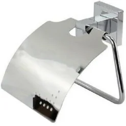 PORTA ROTOLO CARTA IGIENICA CON COPERTURA FISSAGGIO A PARETE BAGNO SQUARE 59180