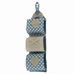 PORTA ROTOLO CARTA IGIENICA ORGANIZER APPENDERE 3 TASCHE IN TESSUTO BAGNO 59489