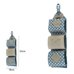 PORTA ROTOLO CARTA IGIENICA ORGANIZER APPENDERE 3 TASCHE IN TESSUTO BAGNO 59489