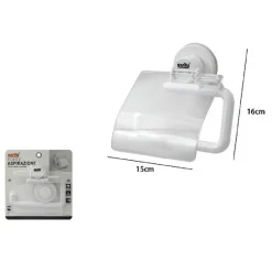 PORTA ROTOLO CARTA IGIENICA SUPPORTO PORTAROTOLO A VENTOSA ACCESSORI BAGNO 79159