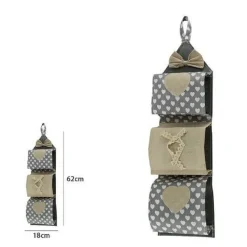 PORTA ROTOLO CARTA IGIENICA ORGANIZER DA APPENDERE 3 TASCHE TESSUTO BAGNO 59487