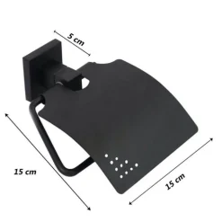 PORTA ROTOLO CARTA IGIENICA A MURO CON COPERCHIO BASCULANTE ACCIAIO NERO 79981