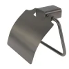 PORTA ROTOLO CARTA IGIENICA PARETE STILIZZATO ACCIAIO CON COPERTURA GRIGIO BAGNO 87941