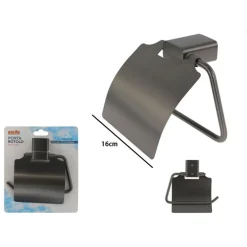 PORTA ROTOLO CARTA IGIENICA PARETE STILIZZATO ACCIAIO CON COPERTURA GRIGIO BAGNO 87941