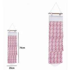 PORTA ROTOLO ORGANIZER DA APPENDERE CON 3 TASCHE IN TESSUTO ROSA BAGNO 79199