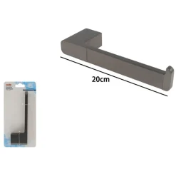PORTA ROTOLO PER CARTA IGIENICA A PARETE STILIZZATO ACCIAIO GRIGIO ARREDO BAGNO 87942