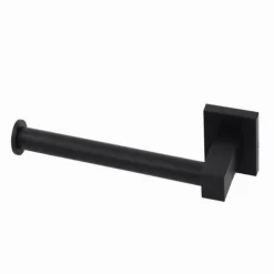 PORTA ROTOLO PER CARTA IGIENICA DA MURO IN ACCIAIO NERO ARREDO PER BAGNO 79982